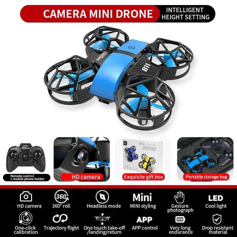 Dowellin D12 Mini Drone for Kids with Dual Camera-D12-WF-RED