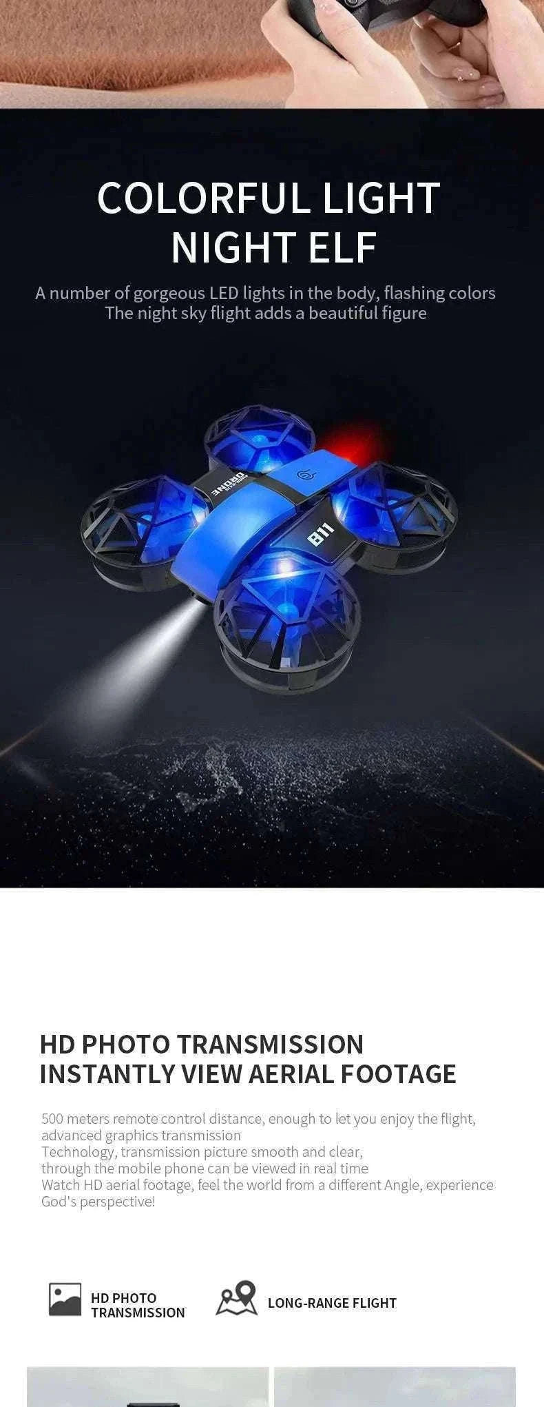 Dowellin D12 Mini Drone for Kids with Dual Camera-D12-WF-RED