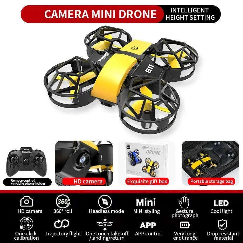 Dowellin D12 Mini Drone for Kids with Dual Camera-D12-WF-RED