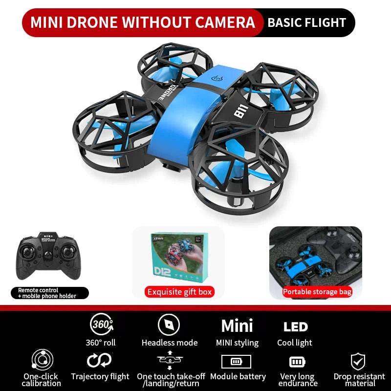 Dowellin D12 Mini Drone with Dual Camera for Kids-D12-WF-RED
