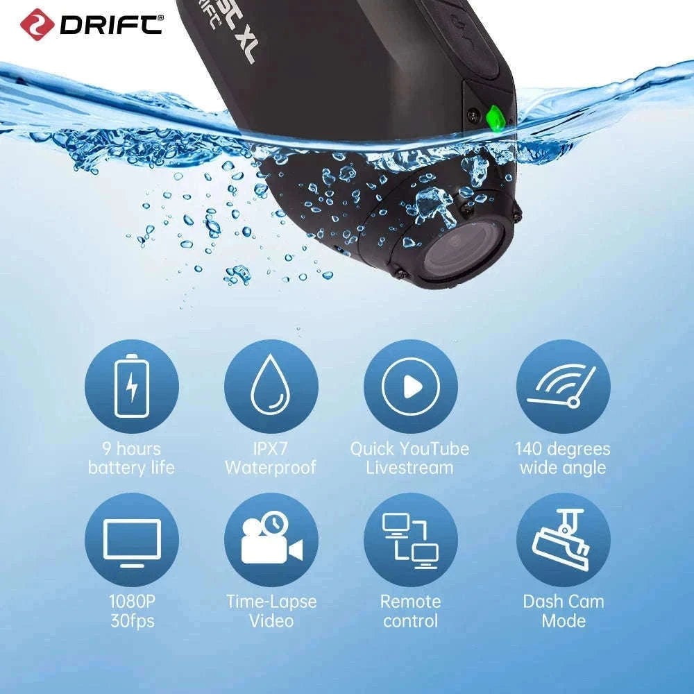 Drift Ghost XL 1080P Action Camera with Rotating Lens & Dash Cam Mode-Default Title