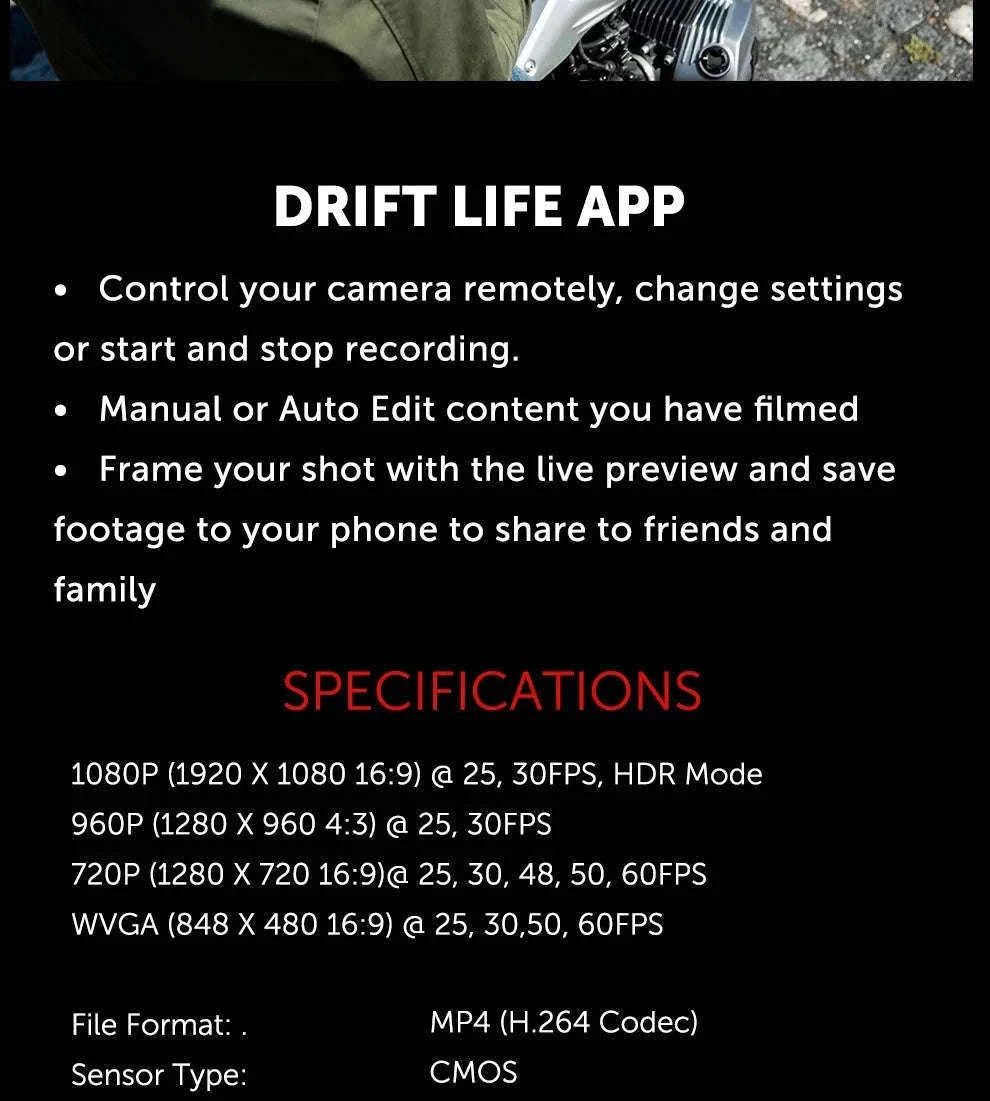 Drift Ghost XL 1080P Action Camera with Rotating Lens & Dash Cam Mode-Default Title