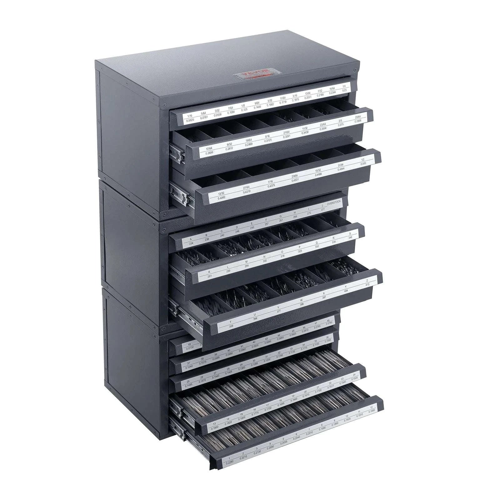 Drill Bit Dispenser Cabinet Set with Labeled Drawers 116 Slots-United States