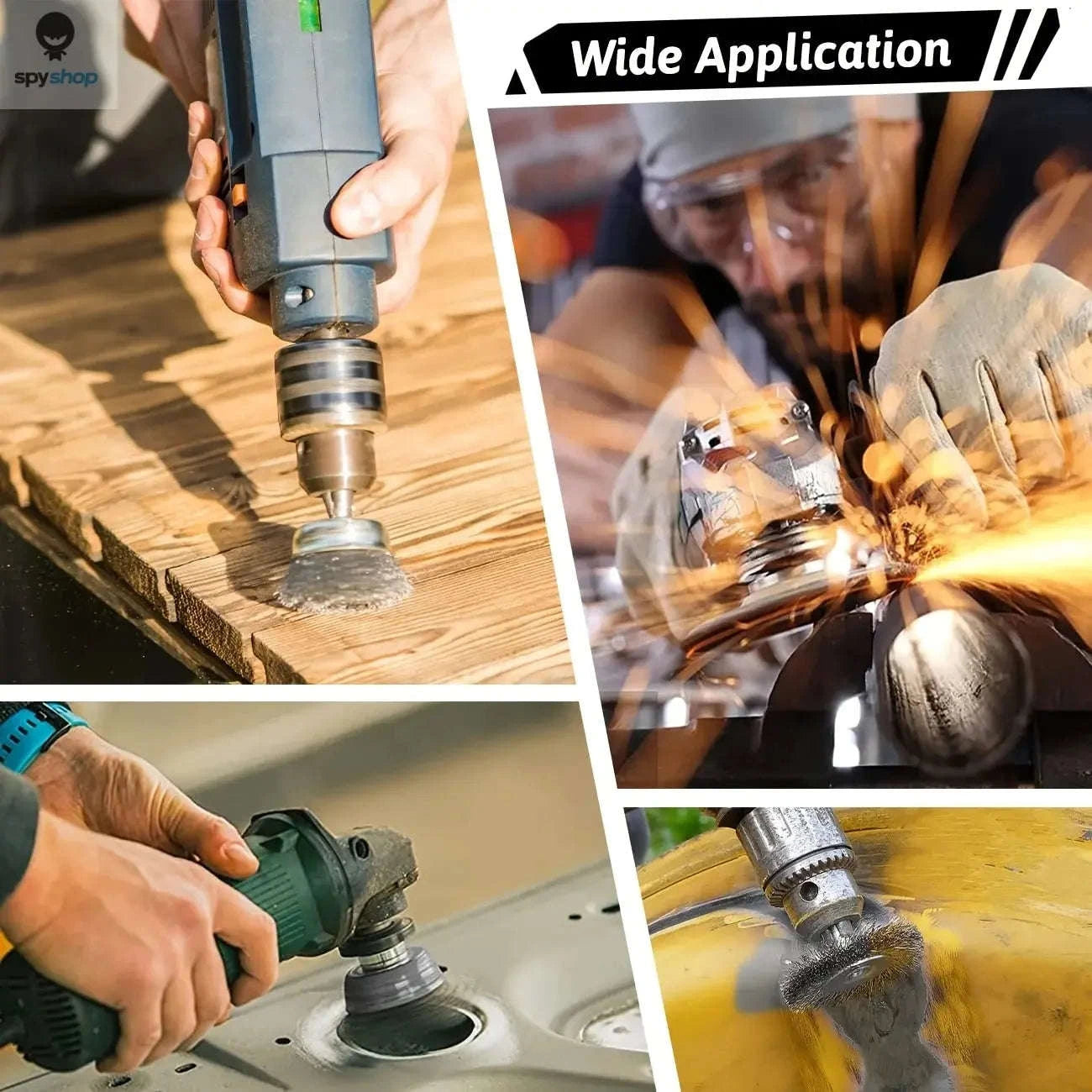 Drill Wire Brush Set – 10‑Piece Cup Brushes for Rust Removal and Surface Prep-3pcs