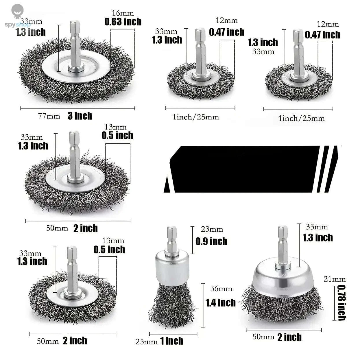 Drill Wire Brush Set – 10‑Piece Cup Brushes for Rust Removal and Surface Prep-3pcs