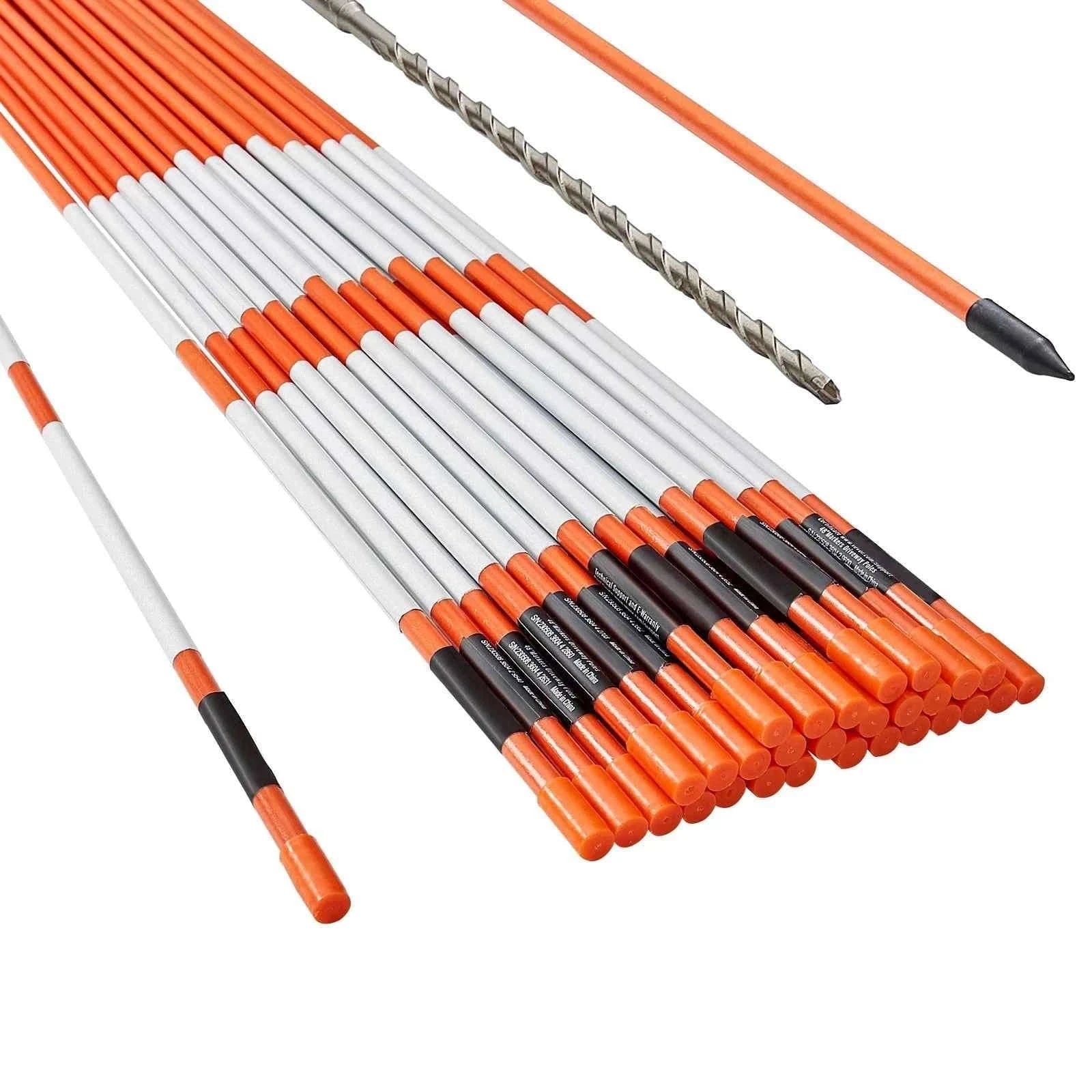 Driveway Markers 48 Inch Fiberglass Snow Stakes with Reflective Strip-30 pcs / United Kingdom