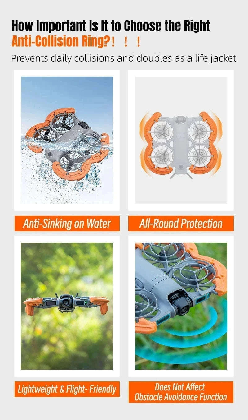 Drone Propeller Guard Cover EVA Floating Anti-Collision Ring-Orange / China Mainland