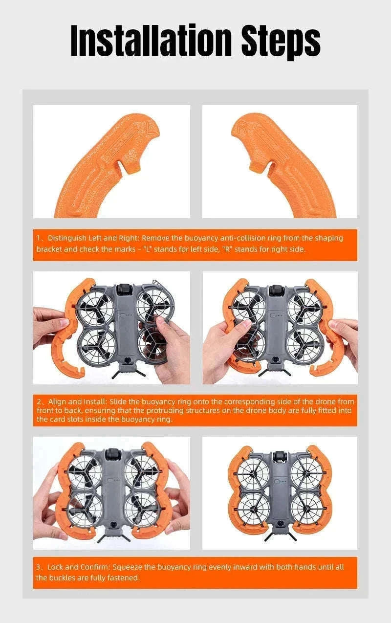Drone Propeller Guard Cover EVA Floating Anti-Collision Ring-Orange / China Mainland