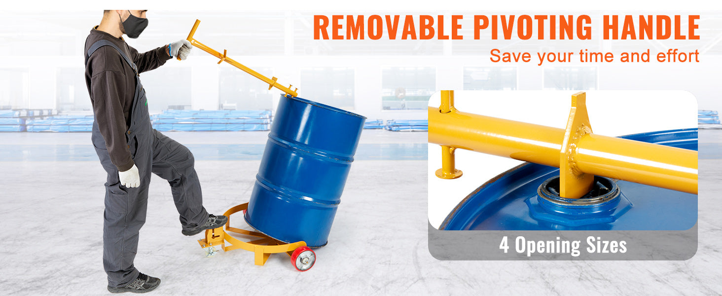 55 Gallonos hordótalicska 1200 lb teherbírással, hidraulikus fogantyúval