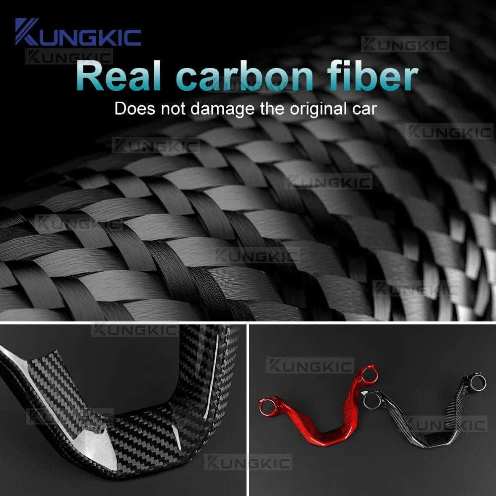 Dry Carbon Fiber Steering Wheel Bottom Trim for Seat and Cupra-Above button / Germany