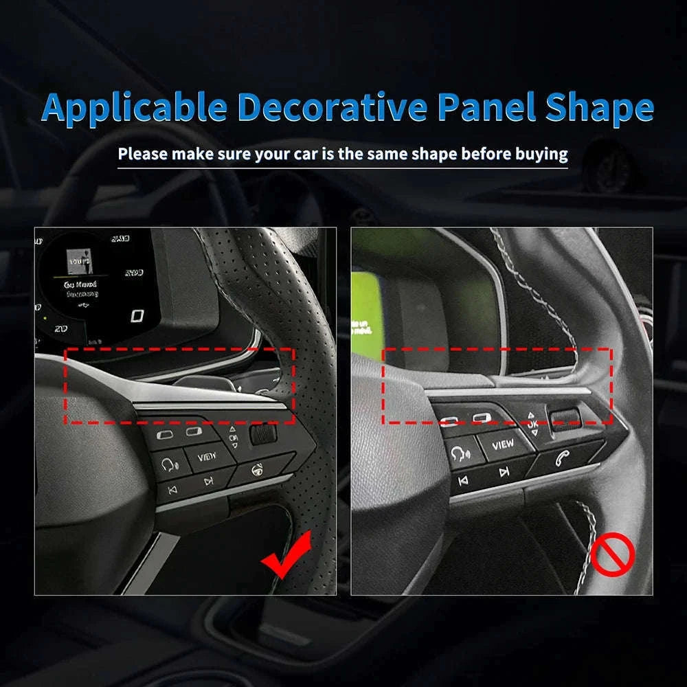 Dry Carbon Fiber Steering Wheel Bottom Trim for Seat and Cupra-Above button / Germany