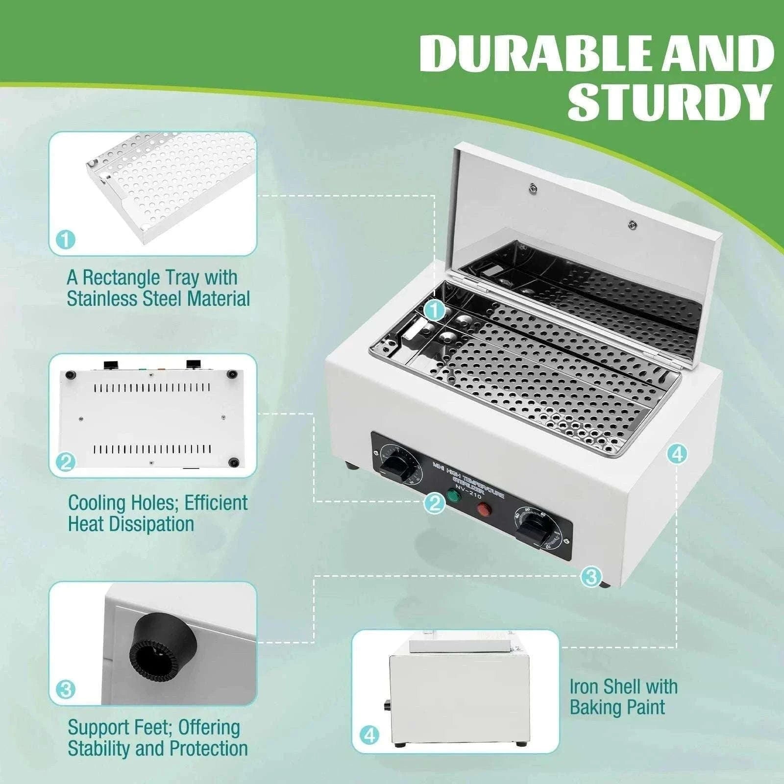 Dry Heat Sterilizer for Nail and Metal Tools-WHITE / GERMANY