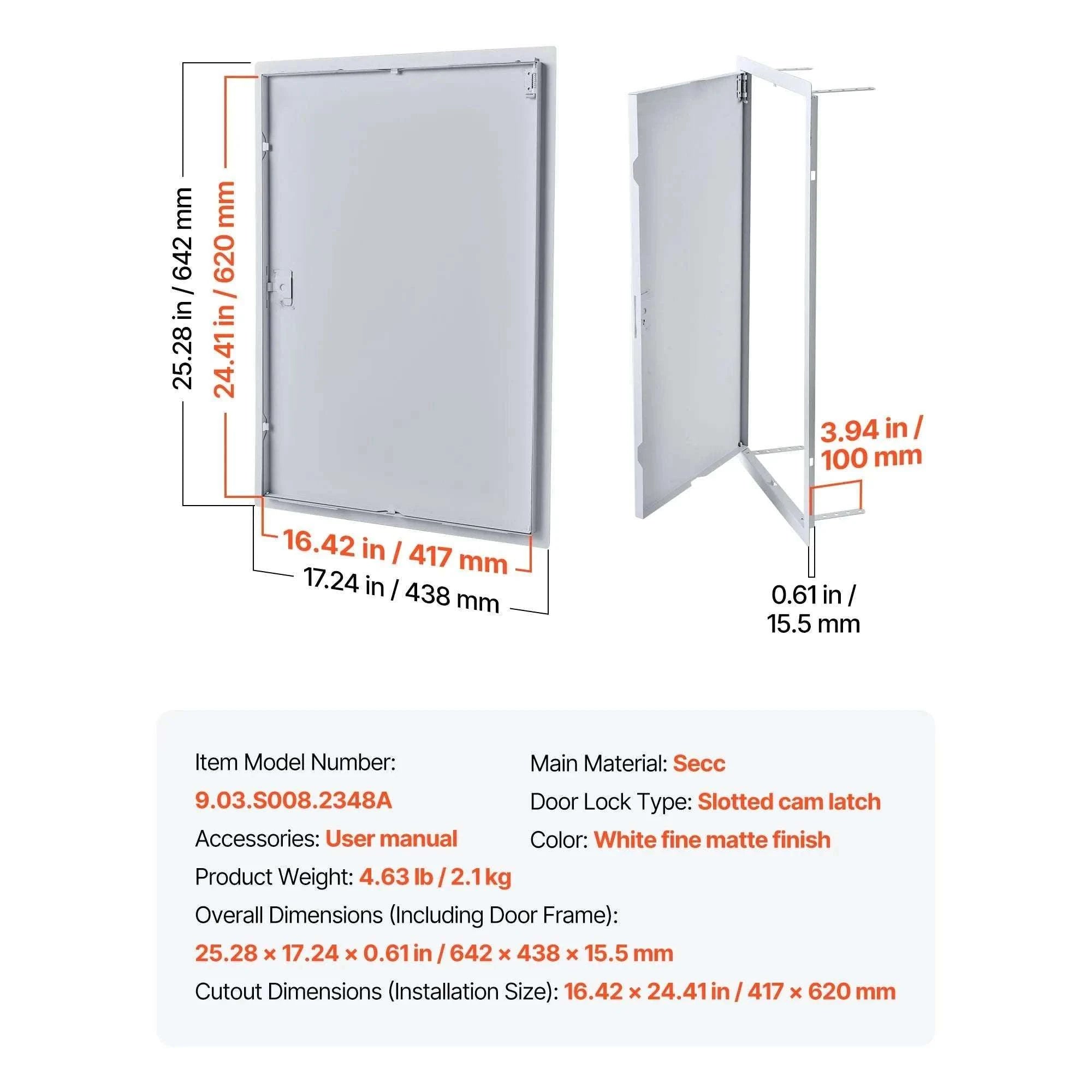 Drywall Access Panel Hinged Steel Door for Wall Ceiling Maintenance-12x12inch / United States