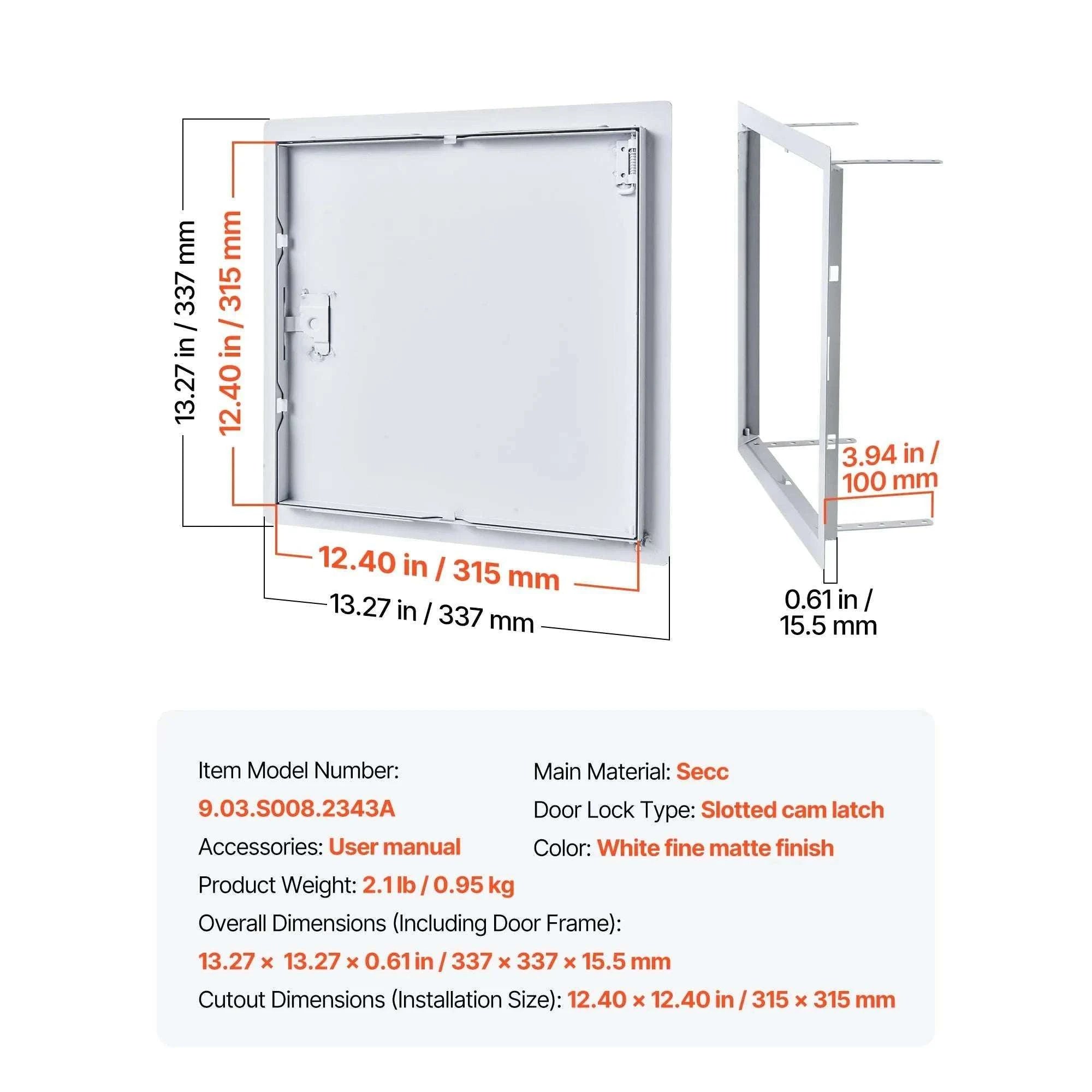 Drywall Access Panel Hinged Steel Door for Wall Ceiling Maintenance-12x12inch / United States