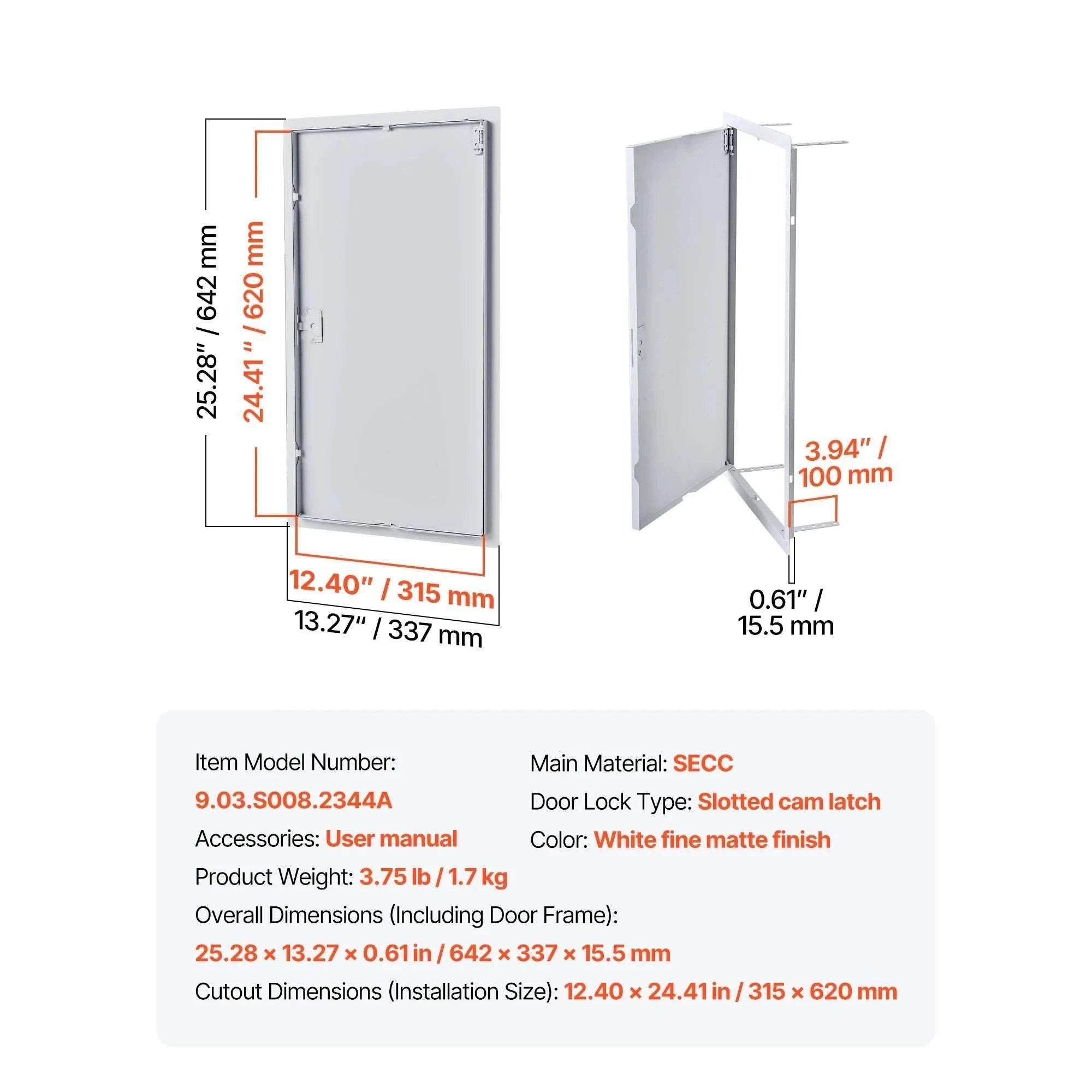 Drywall Access Panel Hinged Steel Door for Wall Ceiling Maintenance-12x12inch / United States