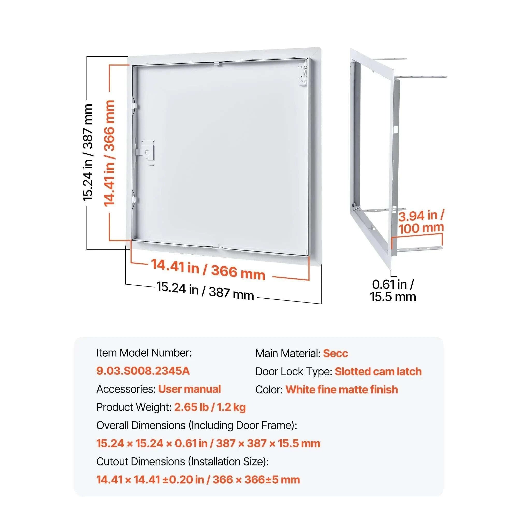 Drywall Access Panel Hinged Steel Door for Wall Ceiling Maintenance-12x12inch / United States