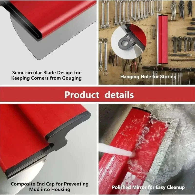 Drywall Skimming Blade Set for Smooth Wall Finishing-Red 4Pcs Set / Poland
