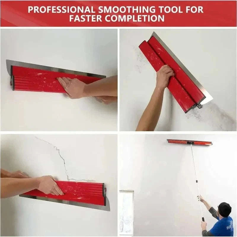 Drywall Skimming Blade Set for Smooth Wall Finishing-Red 4Pcs Set / Poland