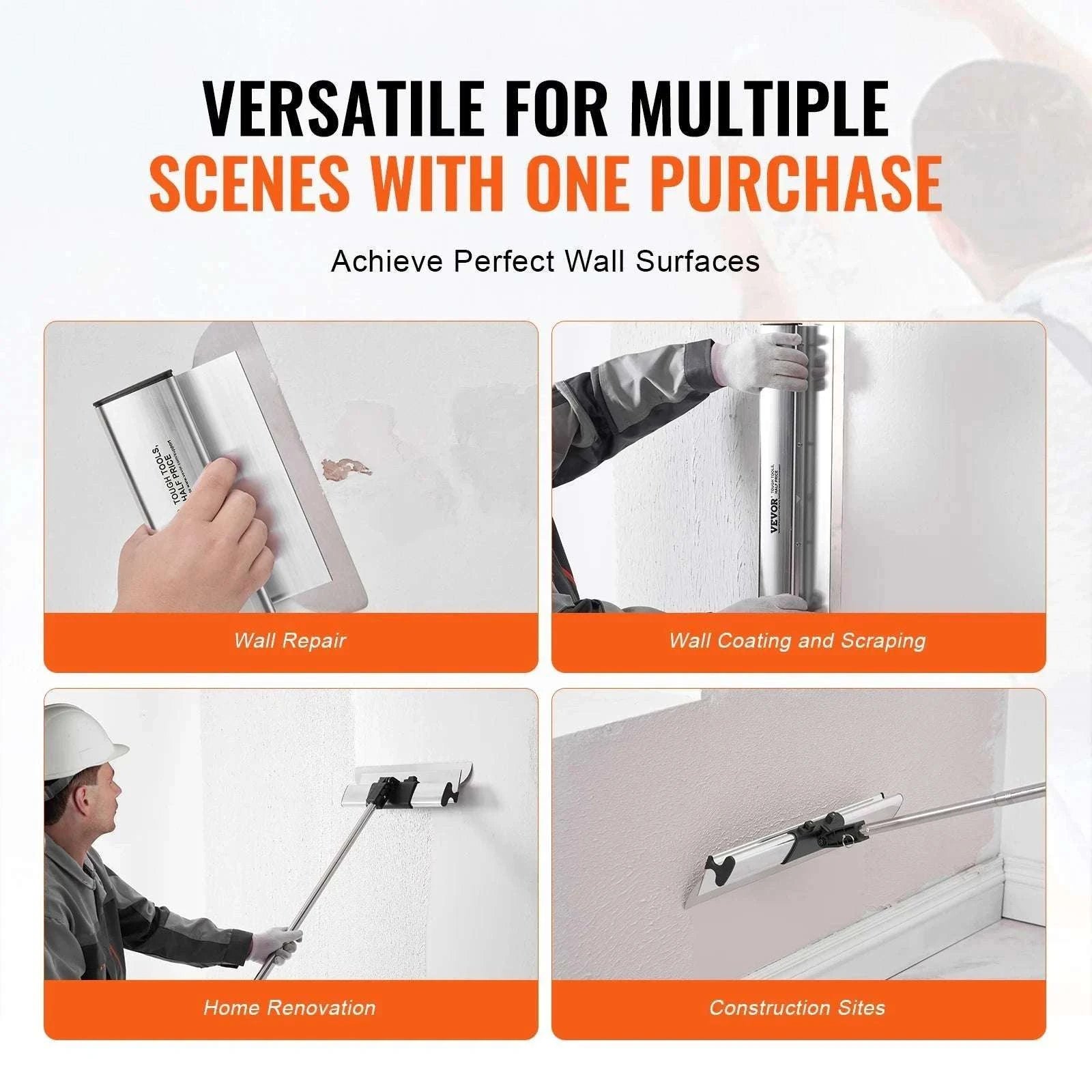 Drywall Skimming Blade Set with Extension Pole 10–40 Inch Kit-5pcs 10 16 24 32 40 / United States