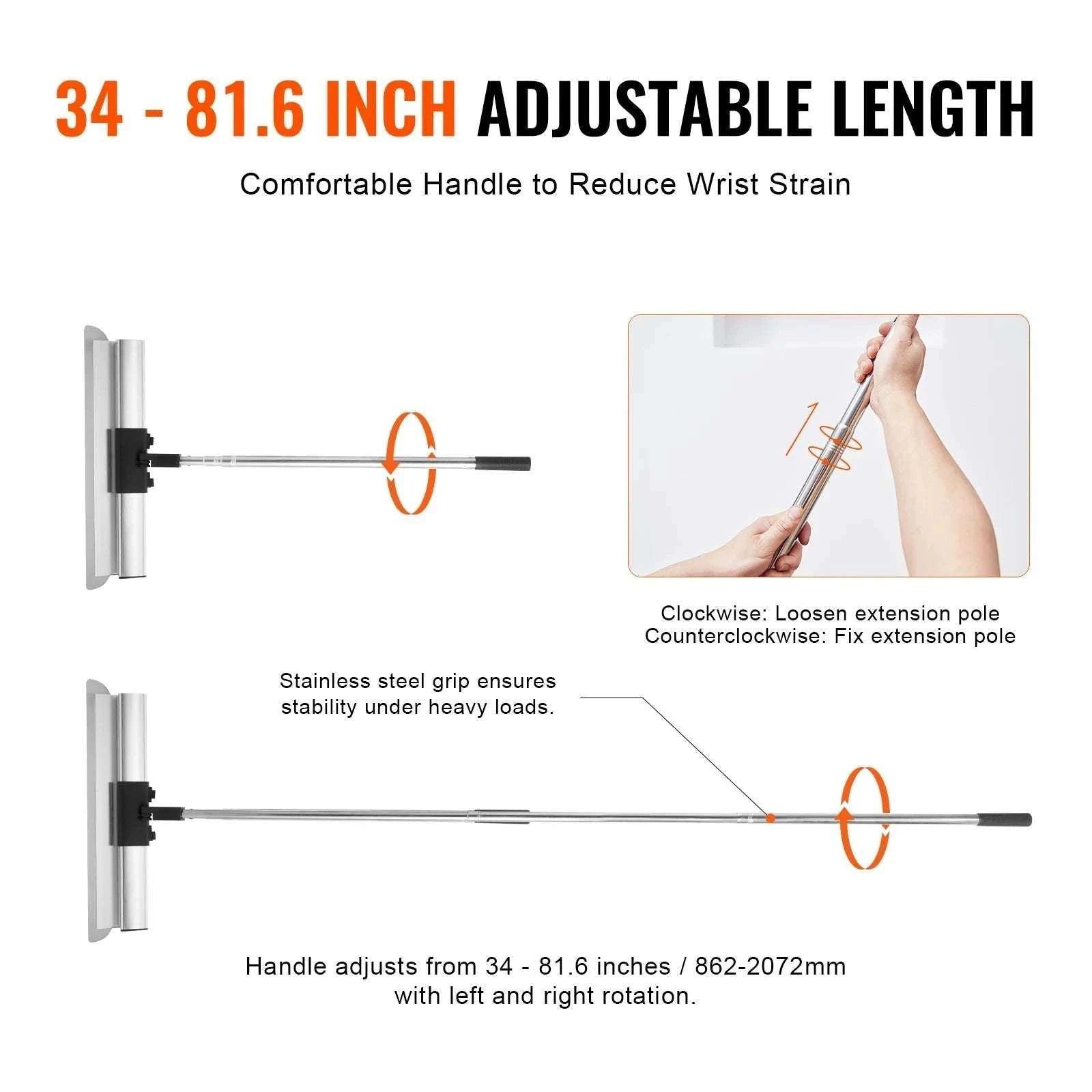 Drywall Skimming Blade Set with Extension Pole 10–40 Inch Kit-5pcs 10 16 24 32 40 / United States
