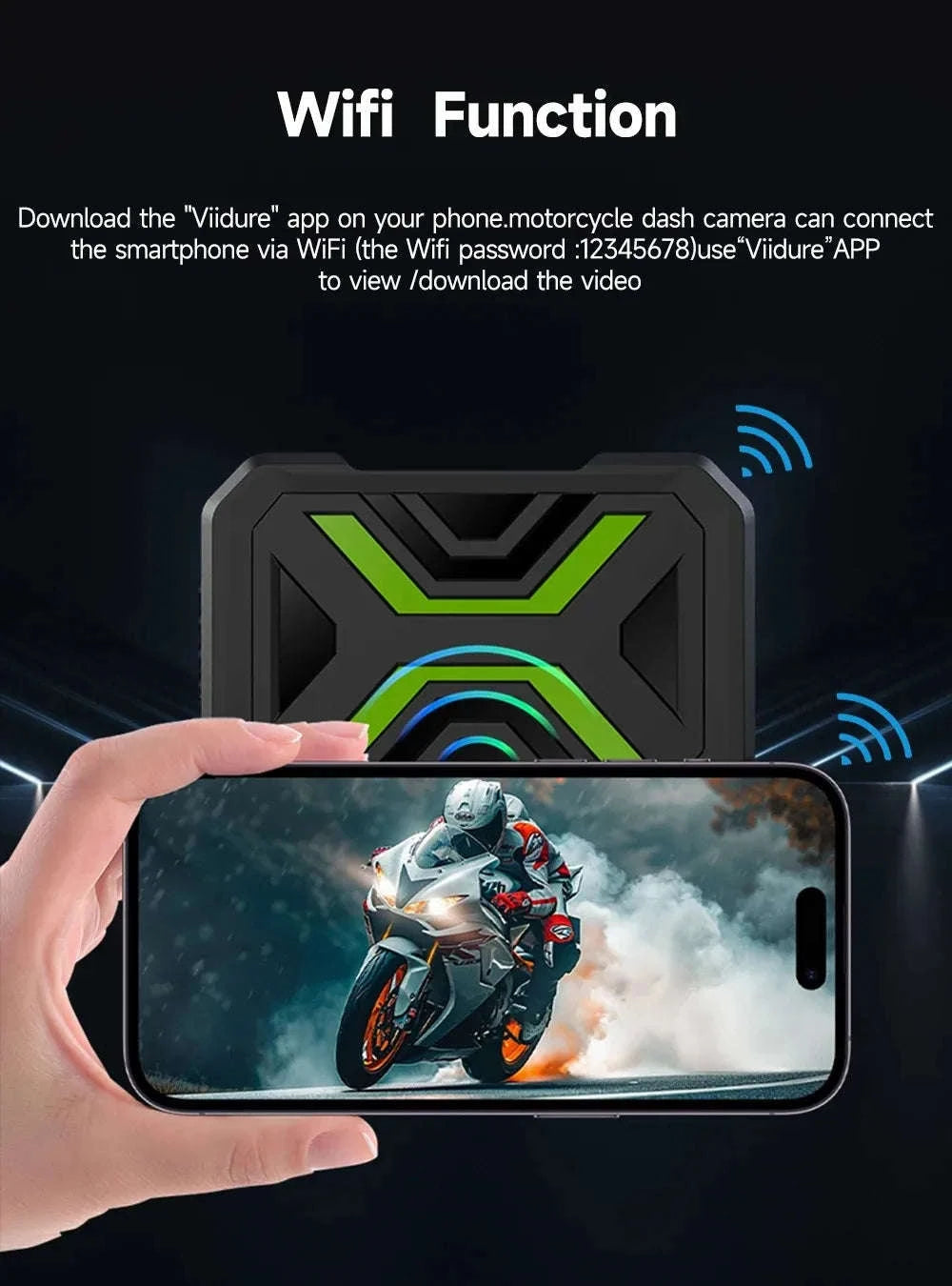 Dual 1080P Motorcycle Dash Cam Waterproof WiFi Front Rear Recorder-720P With Dual CAM / China Mainland