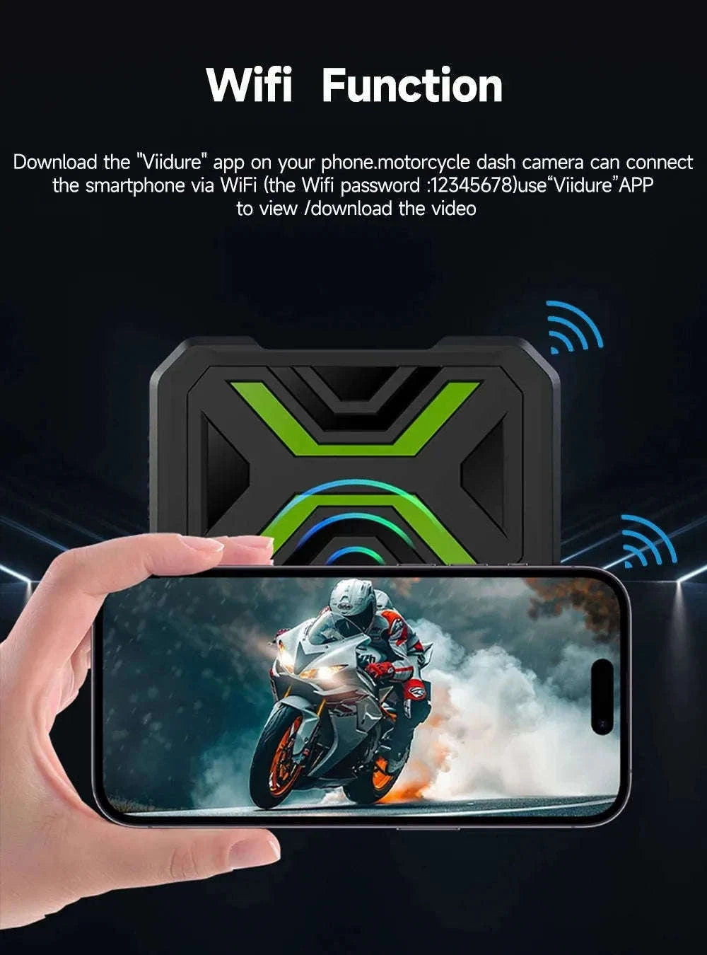 Dual 1080P Motorcycle Dash Cam Waterproof WiFi Front Rear Recorder-720P With Dual CAM / China Mainland