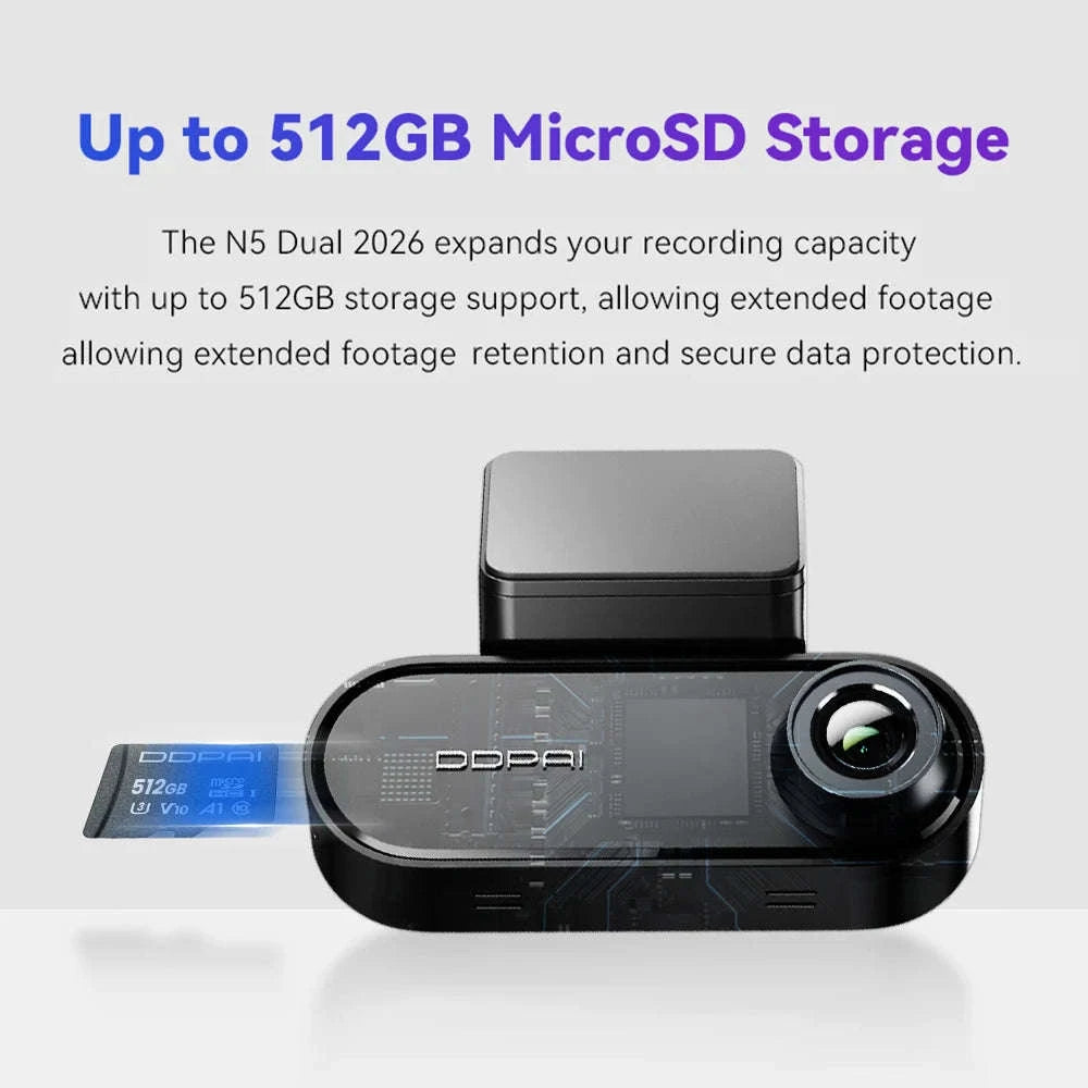 Dual 4K HDR Dash Cam Front Rear with WiFi 6 GPS and 24H Parking Mode-N5 Dual / No SD Card / China Mainland