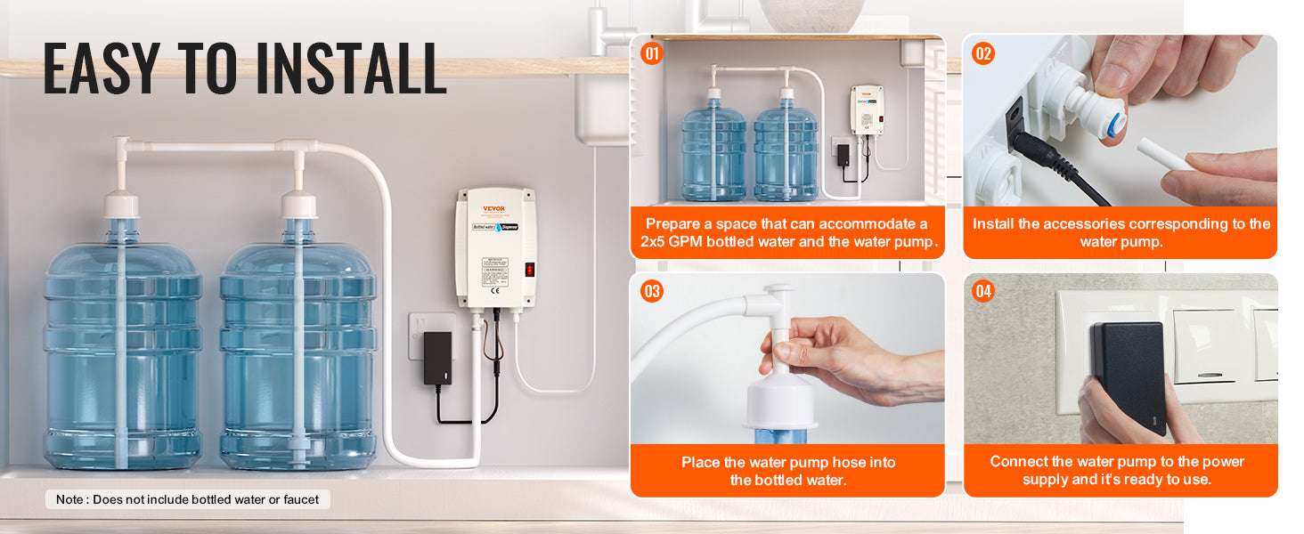 Dual 5-Gallon Bottled Water Pump System with Automatic Pressure Control-2x5 Gallon / United States