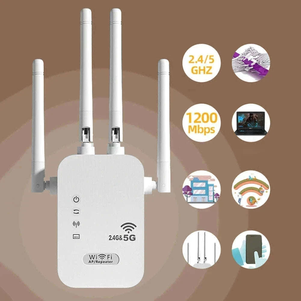 Dual-Band WiFi Extender 1200Mbps Signal Booster with WPS-300M EU PLUG / United States