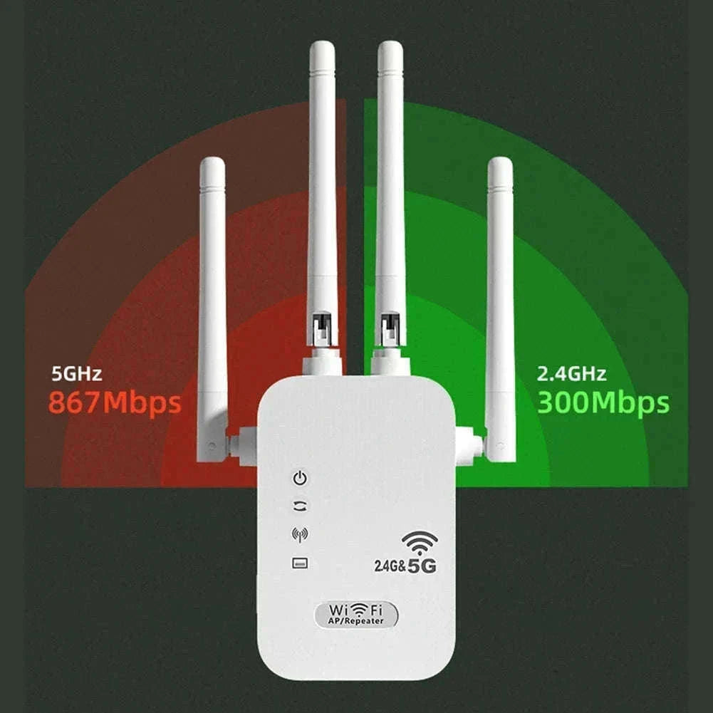 Dual-Band WiFi Extender 1200Mbps Signal Booster with WPS-300M EU PLUG / United States
