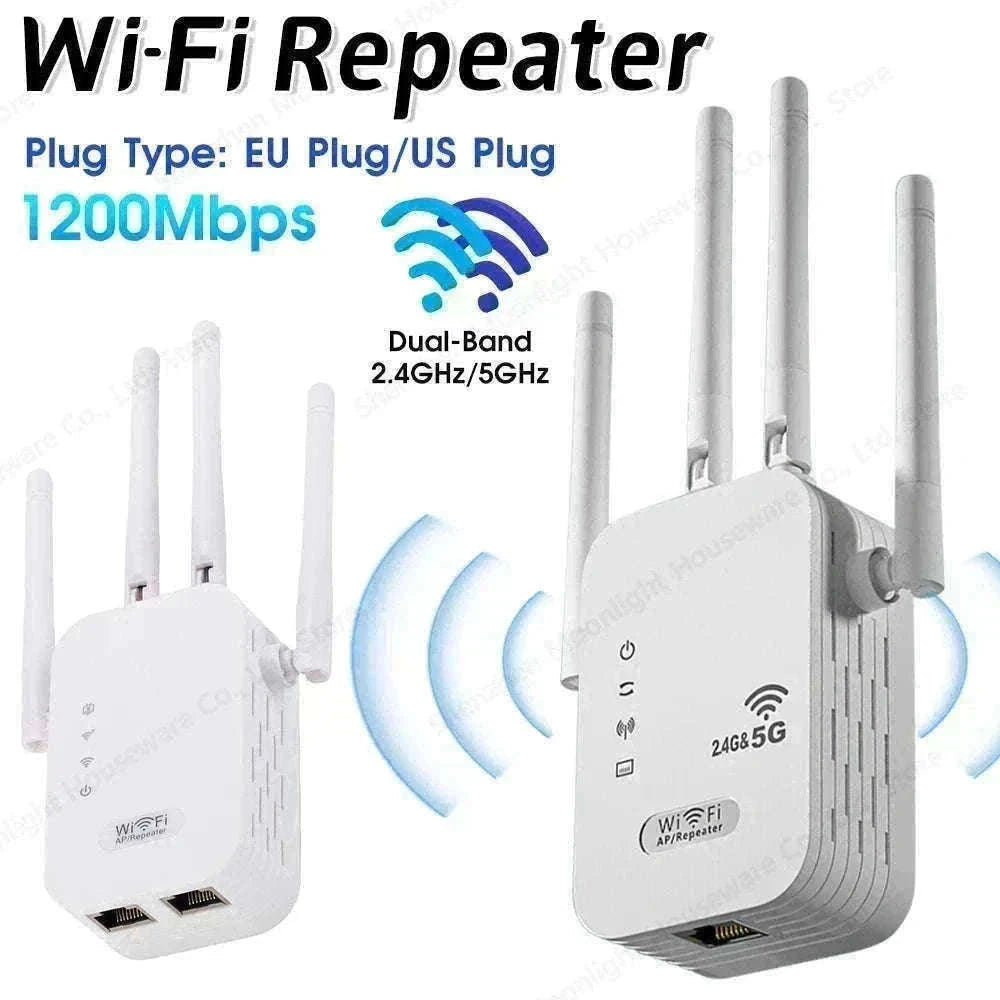 Dual-Band WiFi Extender 1200Mbps Signal Booster with WPS-300M EU PLUG / United States