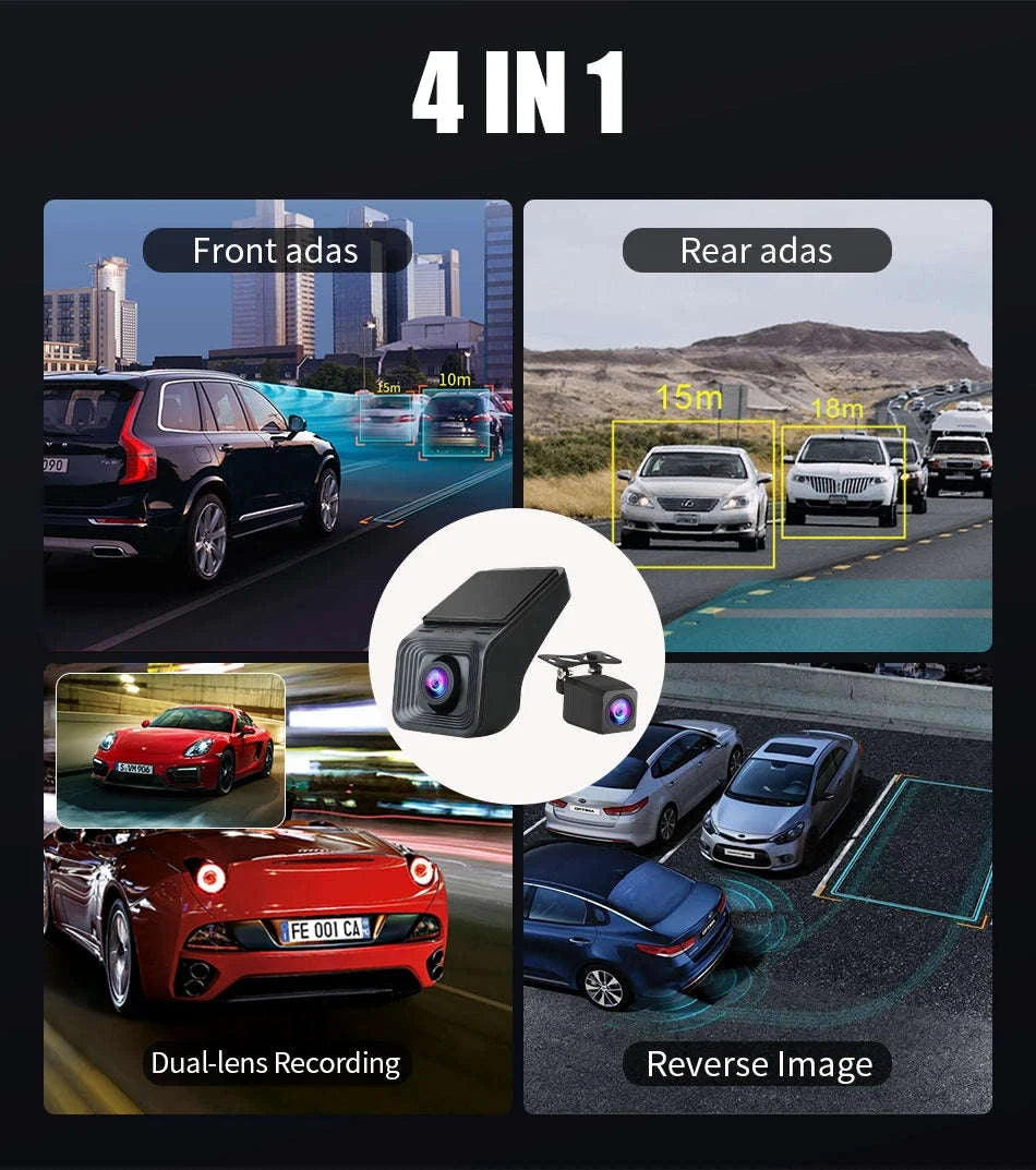 Dual Camera Car DVR for Android Auto with 1080P Recording-Daul Lens / No TF Card