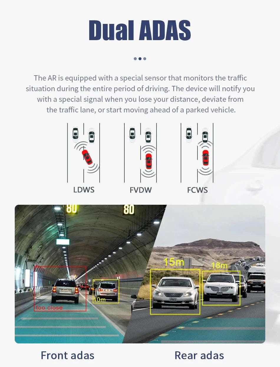 Dual Camera Car DVR for Android Auto with 1080P Recording-Daul Lens / No TF Card