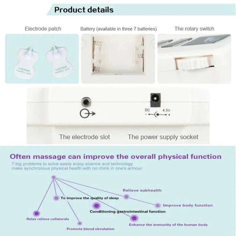 Dual Channel TENS Pulse Body Massager with EMS Muscle Stimulation-Slippers