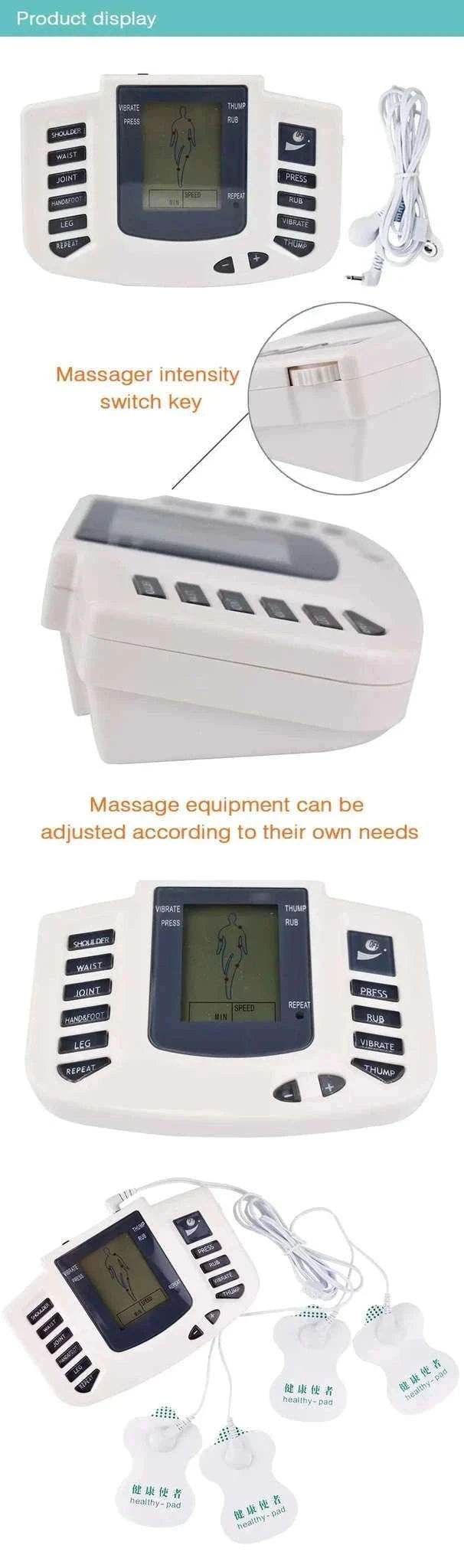 Dual Channel TENS Pulse Body Massager with EMS Stimulation-Slippers