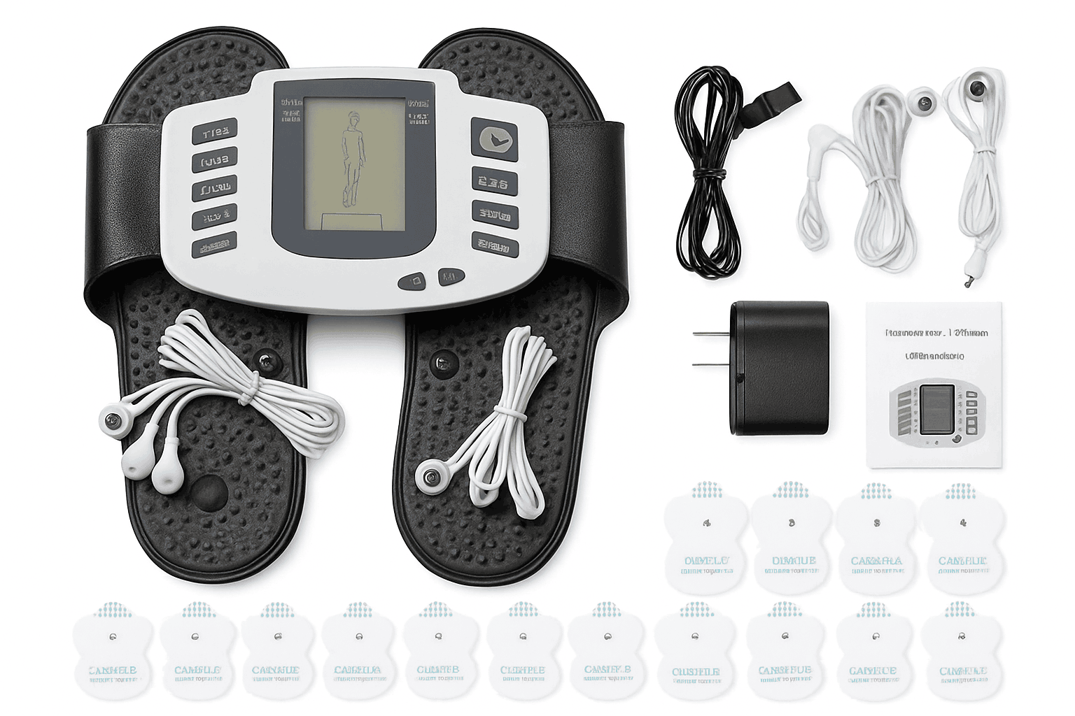 Dual Channel TENS Pulse Body Massager with EMS Stimulation-Slippers