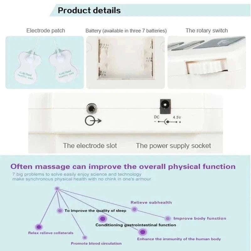 Dual Channel TENS Pulse Body Massager with EMS Stimulation-Slippers
