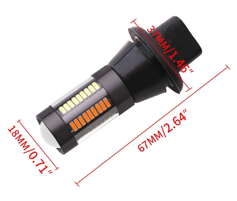 Dual Color LED Bulbs 2-Pack for Turn Signal and DRL-7440 W21W T20 / White Yellow