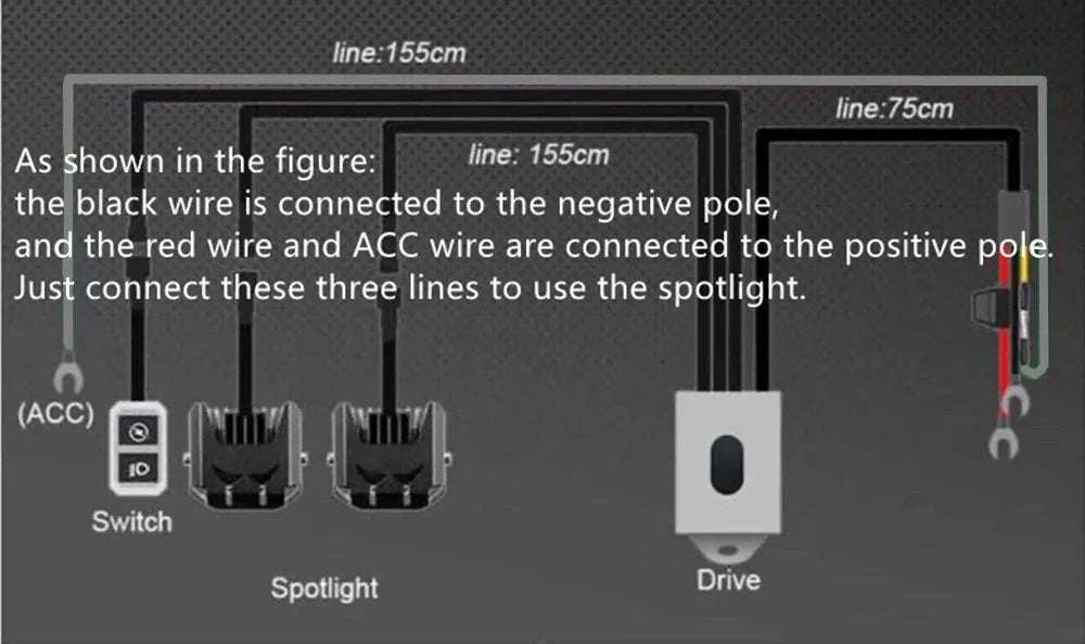 Dual-Color LED Motorcycle Fog Lights for Clearer Riding-Wired switch