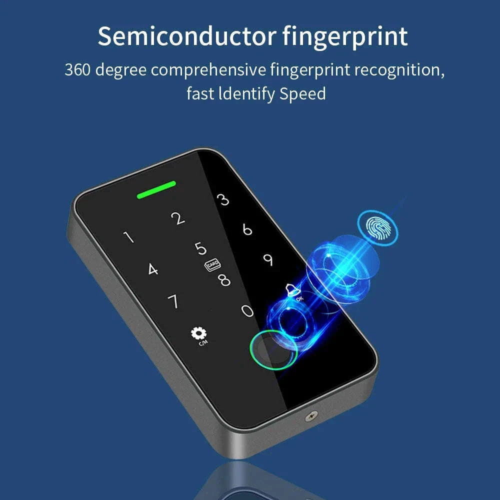 Dual-Frequency Tuya Fingerprint Outdoor Access Control Keypad-SF2EM-MF-W-M1