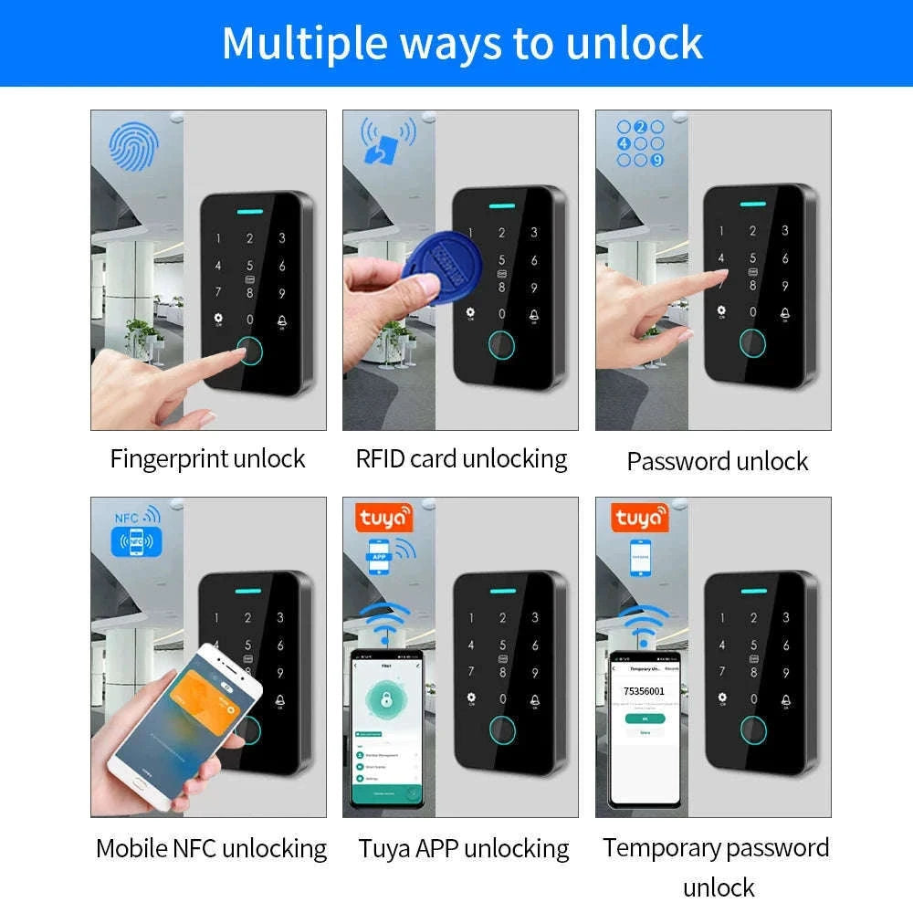 Dual-Frequency Tuya Fingerprint Outdoor Access Control Keypad-SF2EM-MF-W-M1