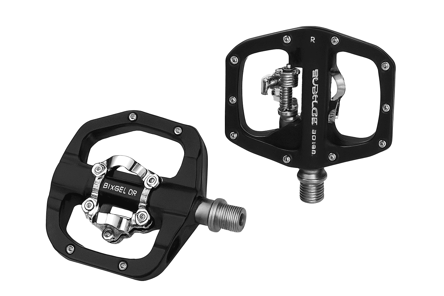Dual Function SPD Bike Pedals with Sealed Bearings for MTB & Road-Black
