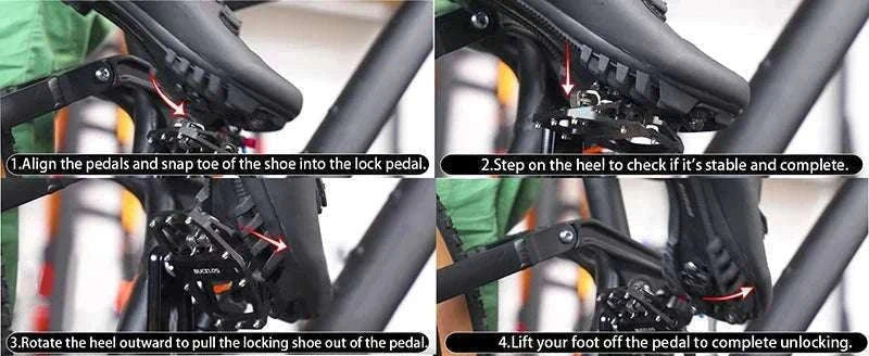 Dual Function SPD Bike Pedals with Sealed Bearings for MTB & Road-Black