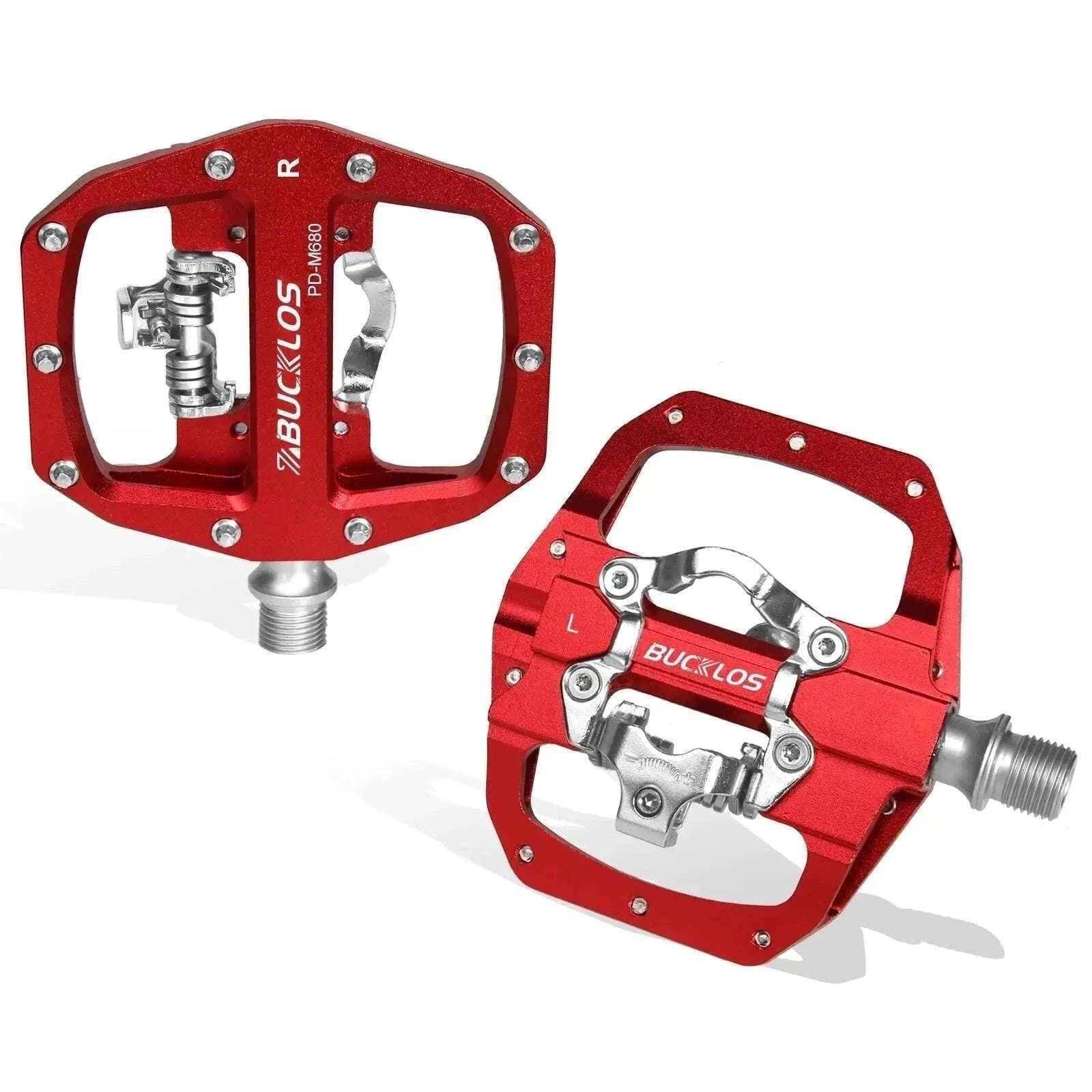 Dual Function SPD Bike Pedals with Sealed Bearings for MTB & Road-Black