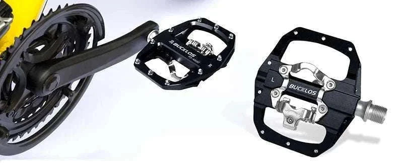 Dual Function SPD Bike Pedals with Sealed Bearings for MTB & Road-Black