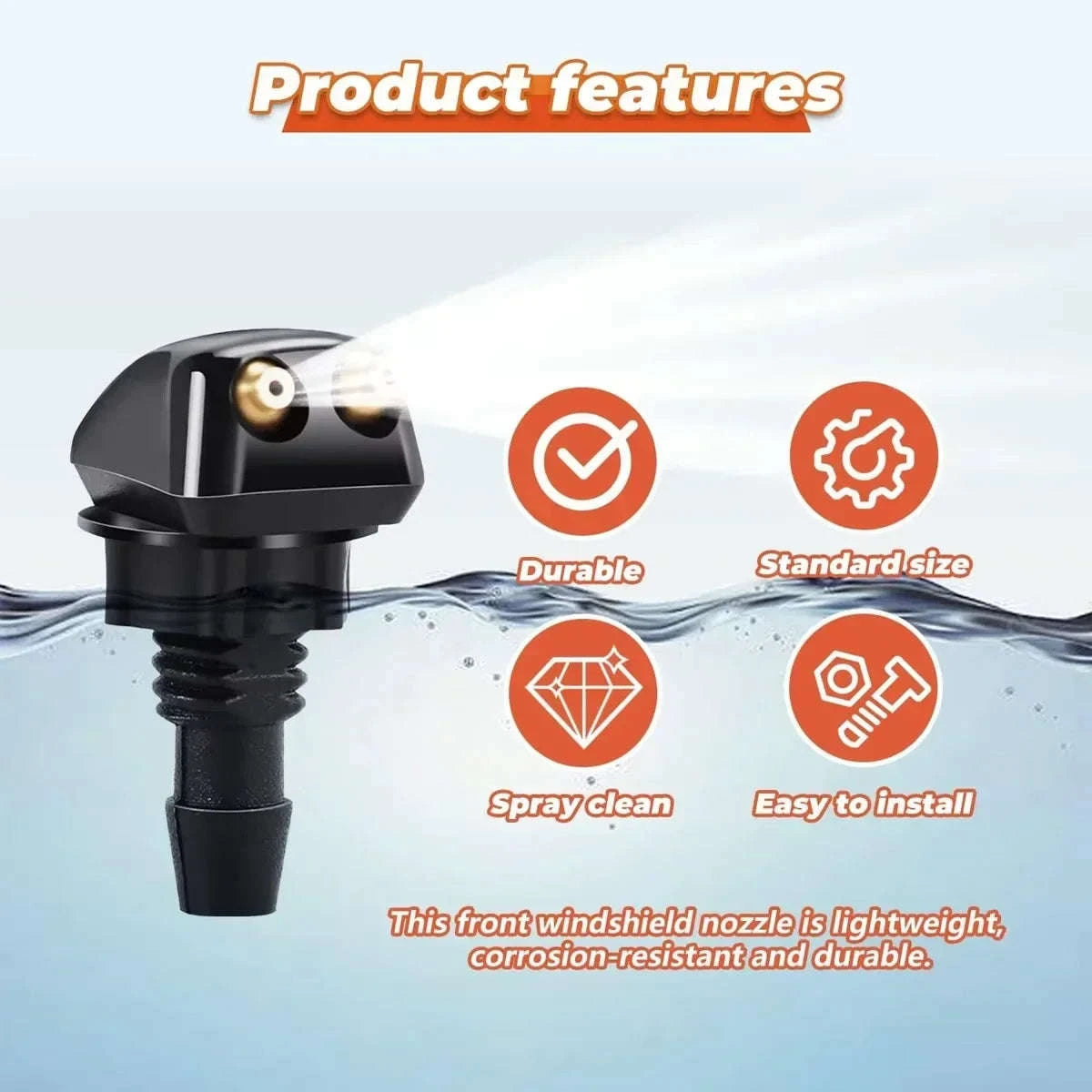 Dual Hole Windshield Washer Nozzle-Default Title