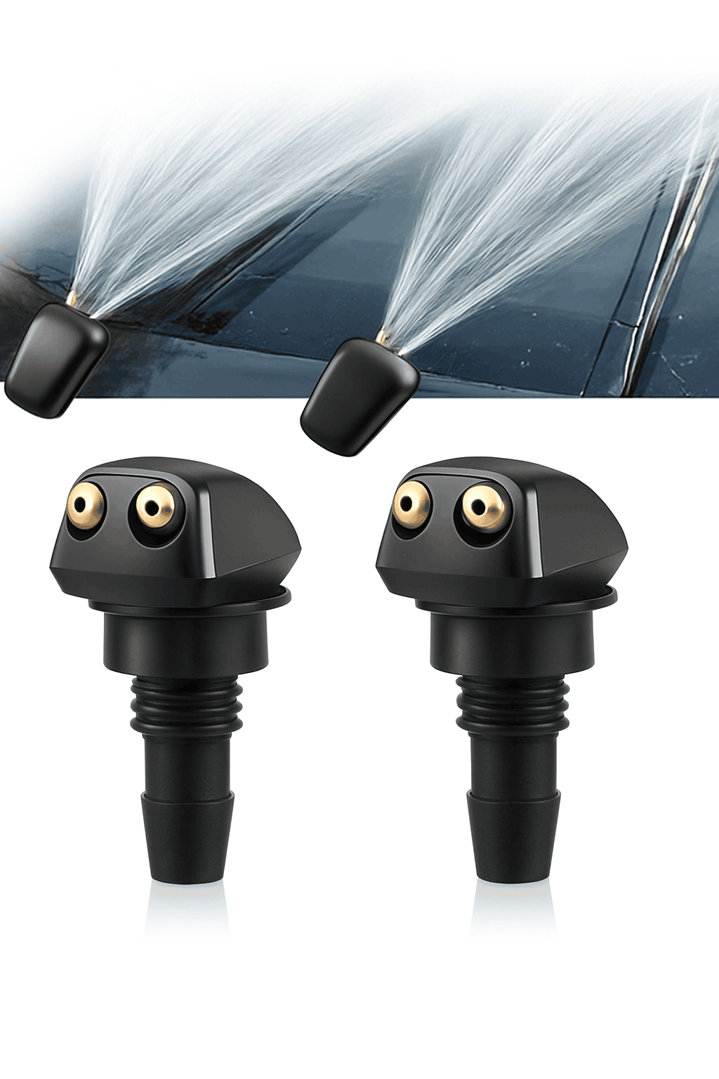 Dual Hole Windshield Washer Nozzle Replacement Pair-Default Title