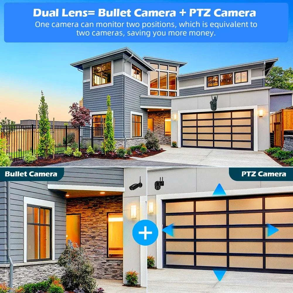 Dual Lens 10MP WiFi Security Camera with Auto Tracking & Night Vision-Dual Lens Cam 32G / AU Plug