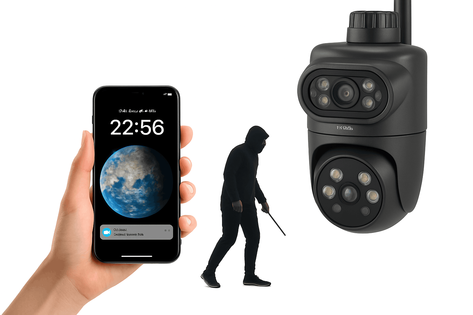 Dual Lens 10MP WiFi Security Camera with Auto Tracking & Night Vision-Dual Lens Cam 32G / AU Plug