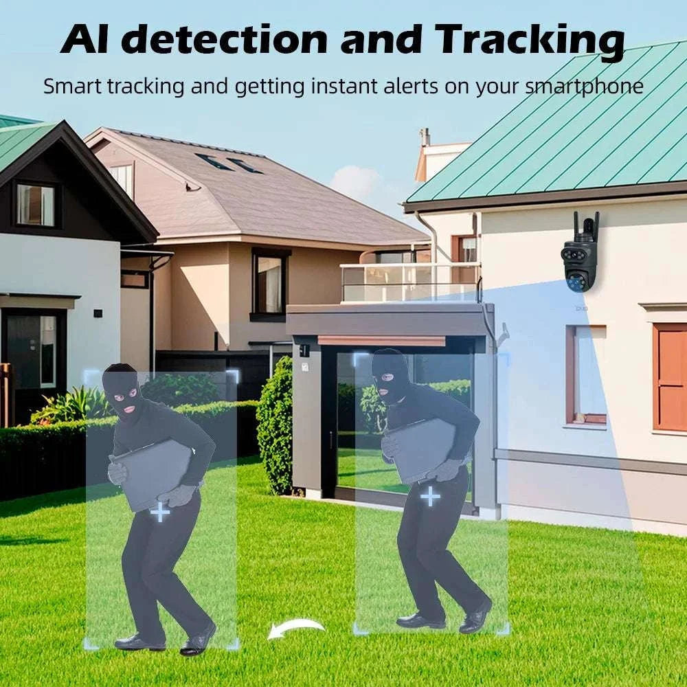 Dual Lens 10MP WiFi Security Camera with Auto Tracking & Night Vision-Dual Lens Cam 32G / AU Plug